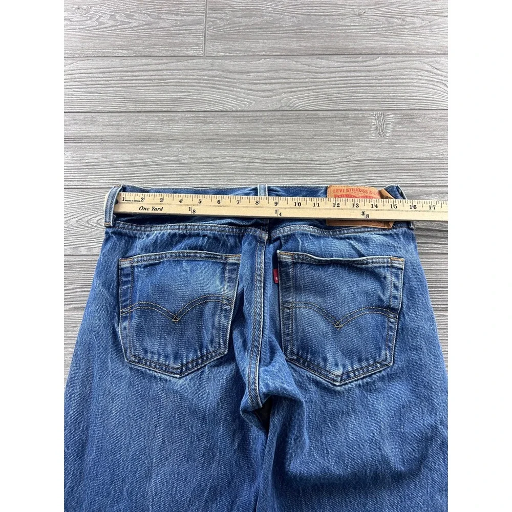 Levis 501 Original Fit Jeans Mens 32x36 Blue Denim Button Fly Straight Leg 1779